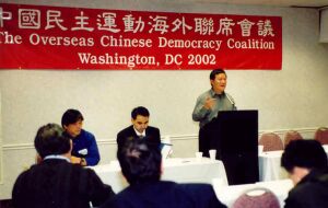 Wei gives speech during the conference